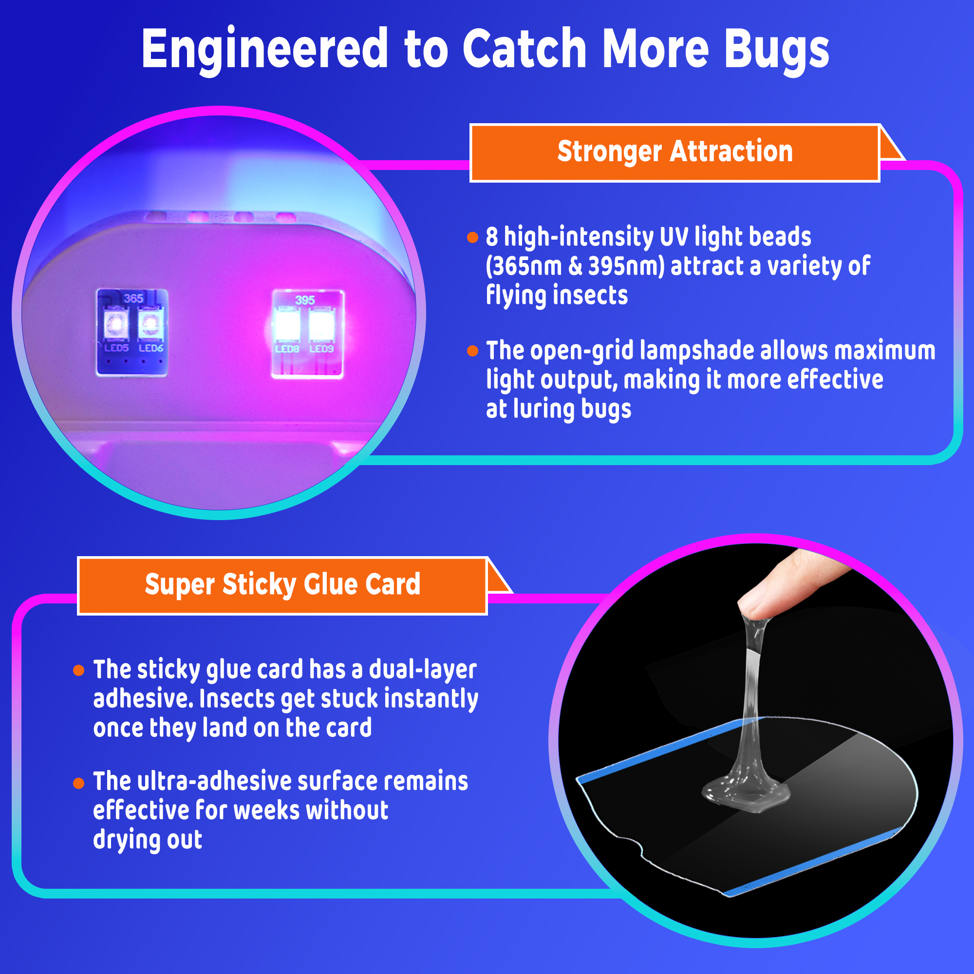 Auto on/off flying insect trap, black, plug in fly trap